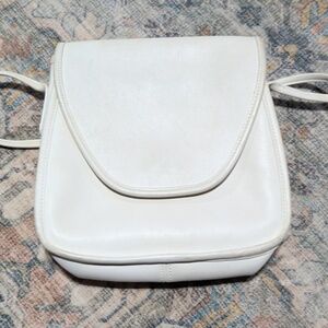 Vintage Coach White Leather Lindsay Crossbody